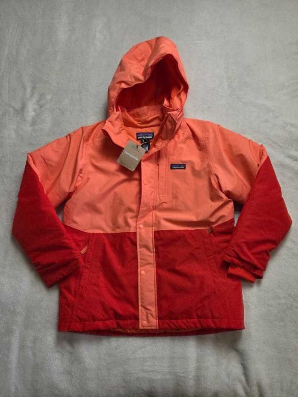 New kids L (12) Patagonia Powder Town insulated ski jacket Orange Peel